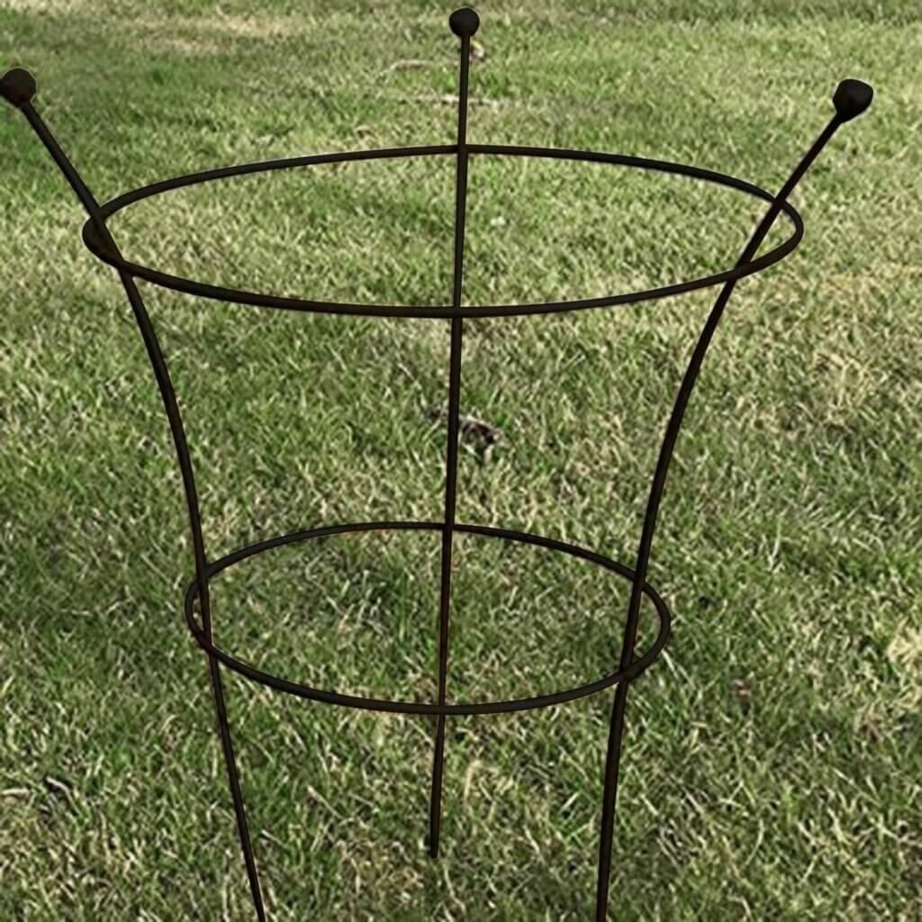 2 Set Plant Supports, Metal Cages Garden Stakes for Plants, 3 Legs Large Natural Support Peony Plants Rings Metal Ruddings of Patio Lawn  Garden Eco Grass (23.6 Hx11 L)