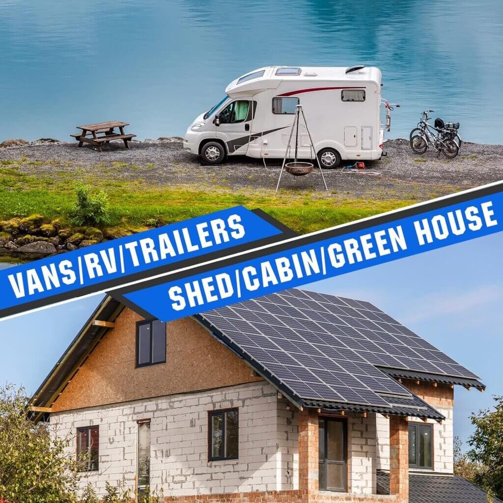 ECO-WORTHY 100 Watt 12 Volt Solar Panel Kit for RV Battery Boat Trailer Cabin Garden Shed Home: 100W Solar Panel+30A PWM Charge Controller+ Tray Cable + Z Mounting Brackets