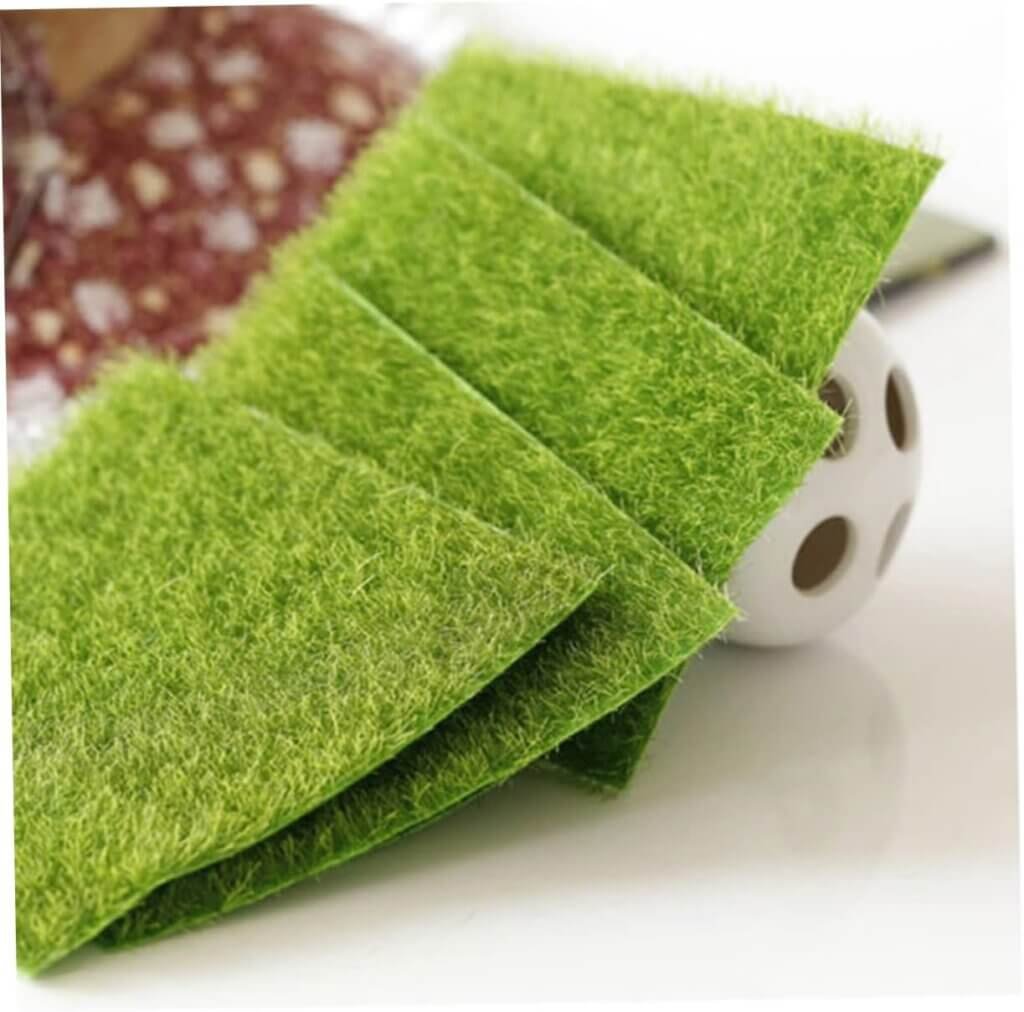 GANAZONO 12 Pcs Artificial Grass Miniature Decked Artificial Grass Mat Artificial Garden Grass Fairy Grass decore Embellishments Decorative Outdoor Decor Lifelike Moss Lawn mat Eco Bottle