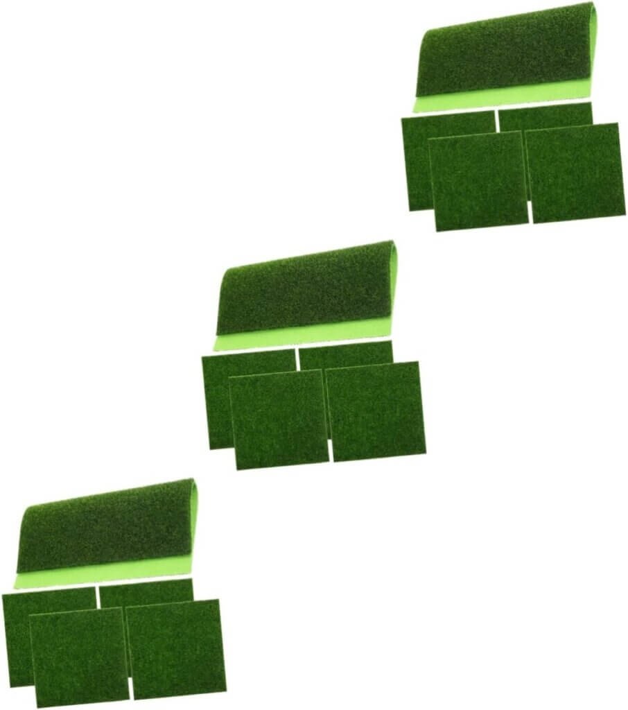 GANAZONO 15 pcs Micro Landscape Lawn Mini House Green Lawn Fairy Gardens Grass Artificial Turf Ornament Micro Landscape Grass Micro Landscape Moss Eco Bottle False Moss Green Grass Mat PVC