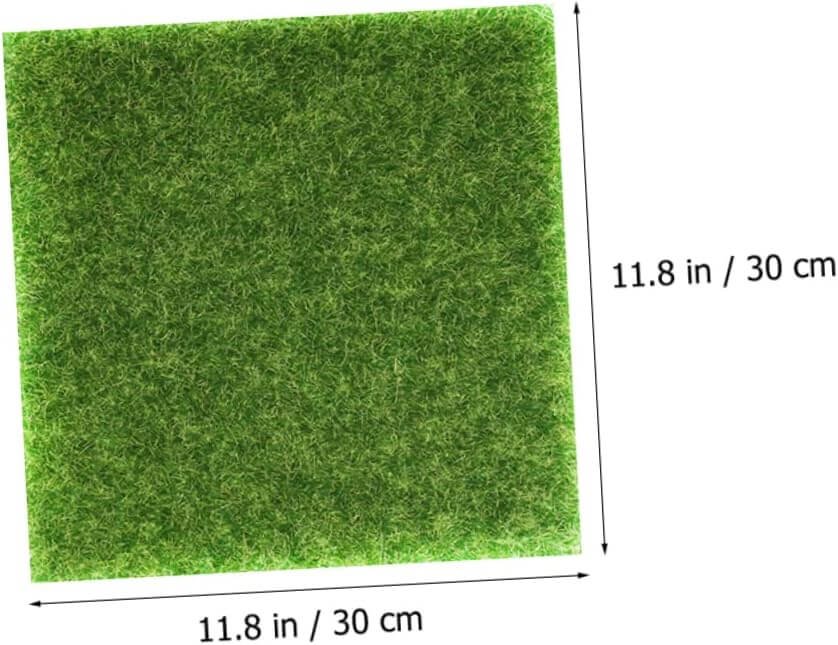 GANAZONO 16 pcs Realistic Artificial Grass Turf Simulation Green Turf Garden Fake Turf Micro Landscape Turf Moss Carpet Square Artificial Grass Fake Lawn Eco Bottle Plastic