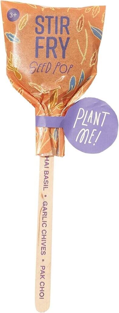 Modern Sprout Seed Lollipops, Garden Seed Packet, Indoor Garden or Outdoor Plants, Organic Seeds, Culinary Vegetable and Herb Mix, 10 Pack