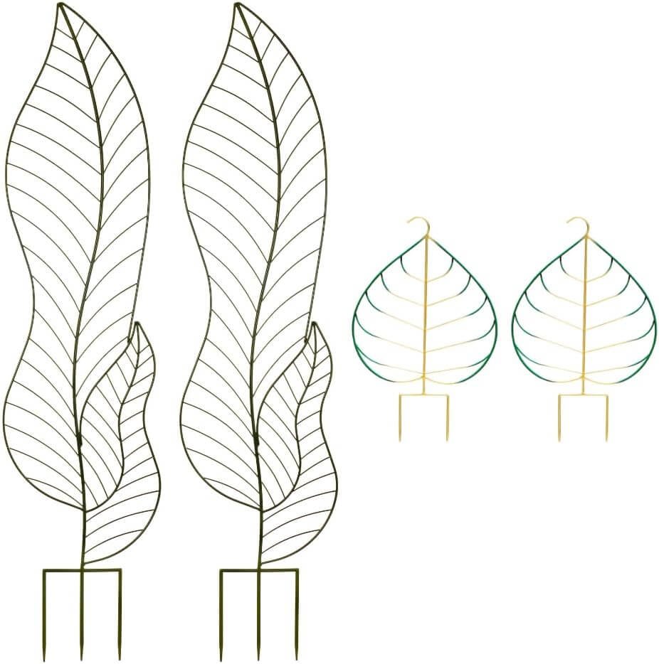 Plant Lovers Trellis Set, Lovely Leaf Trellis  Beautiful Bodhi Leaf Trellis for Climbing Plants Outdoor  Indoor