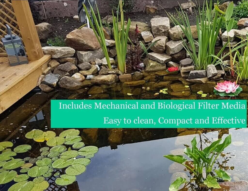 PondH2o 200 Eco Water Garden Pond Filter Box, for Small Ponds, Fantastic Value, Compact Box Filter - Includes Mechanical and Biological Filter Media, Easy to Clean, Compact and Effective