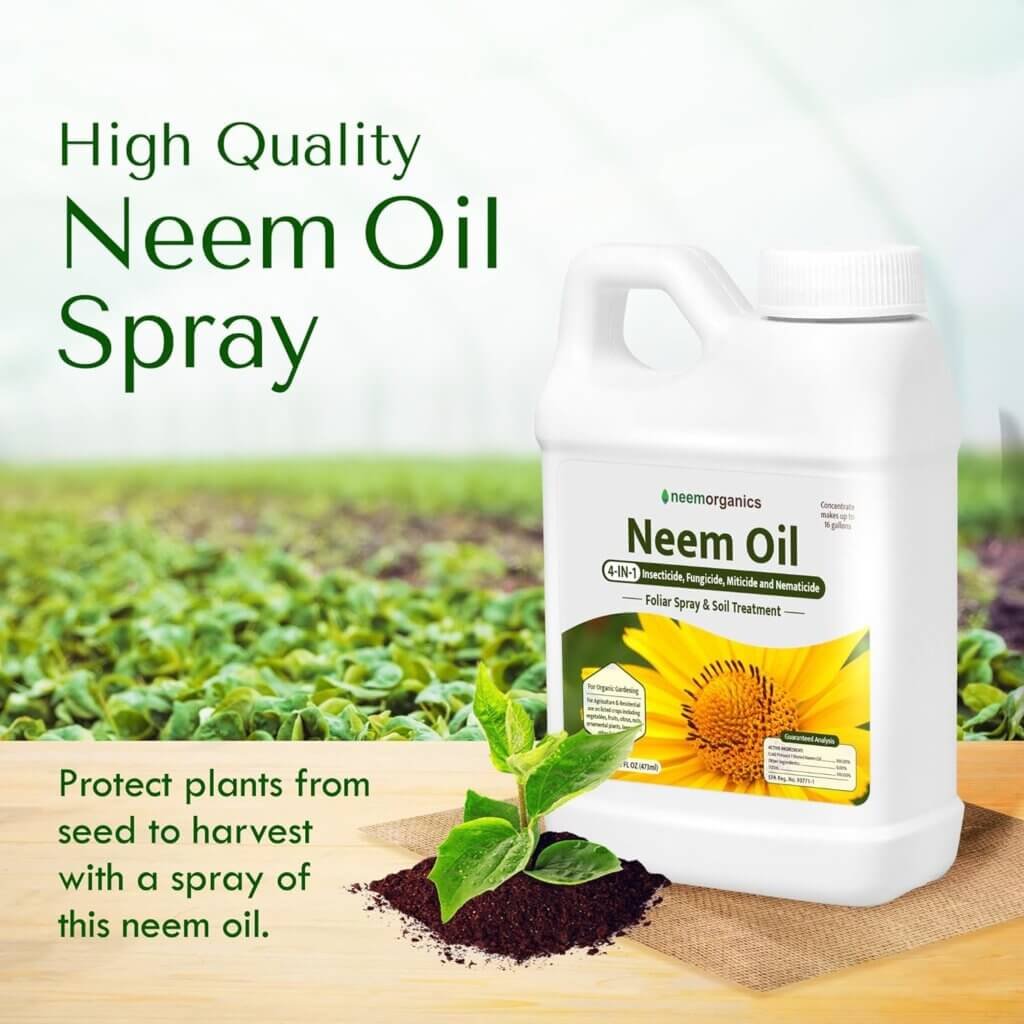 Pure Neem Oil, Neem Oil for Plants, Cold-Pressed Azadiracthin Neem Oil Concentrate for Plants and Irrigation, Plant-Based Dormant Oil Spray for Indoor and Outdoor Gardens, 1 Gallon - Neem Organics