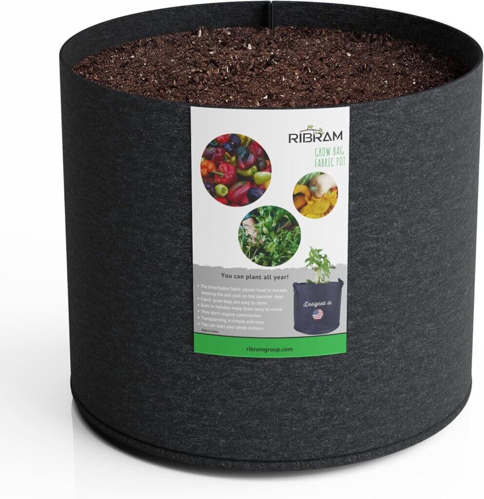 RIBRAM 400G Heavy Duty Mix Garden POTS Premium Non-Woven Felt Fabric 30 Gallons Grow Bags - Your Eco-Friendly Gardening Solution (7 Units/Pkg).