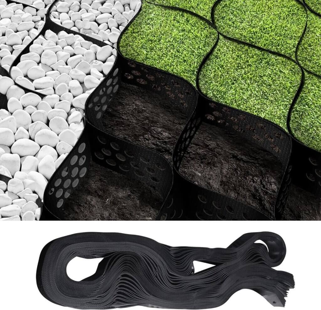 Sfcddtlg 9.8x16.4 FT 160 sq ft Gravel Ground Grid-2Inch Thick Expansion Foldable Geo Grid Driveway Stabilization Grids-Geocell Ground Grid for Landscaping Parking Lots Garden