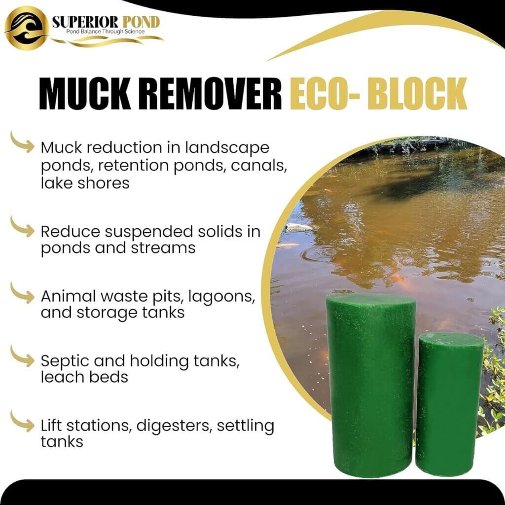 Superior Pond Probiotic 5lb Block for Healthy Pond Ecosystem - Natural Sludge Reducer, Digests Muck  Organic Solids - Safe for Koi Ponds  Lakes - Treats Upto 2.5 Acre Foot Pond