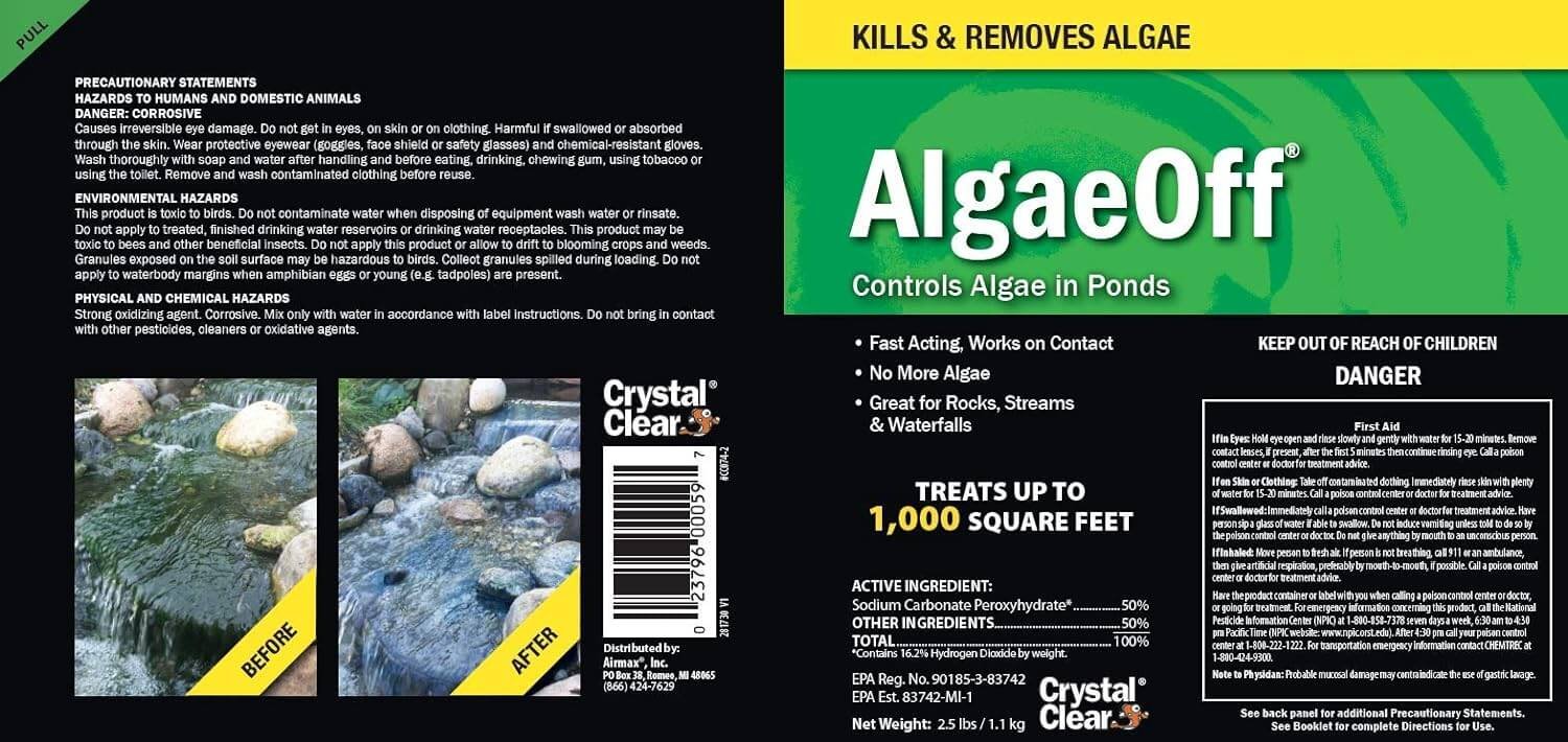 crystalclear algaeoff pond water garden scum cleaner review