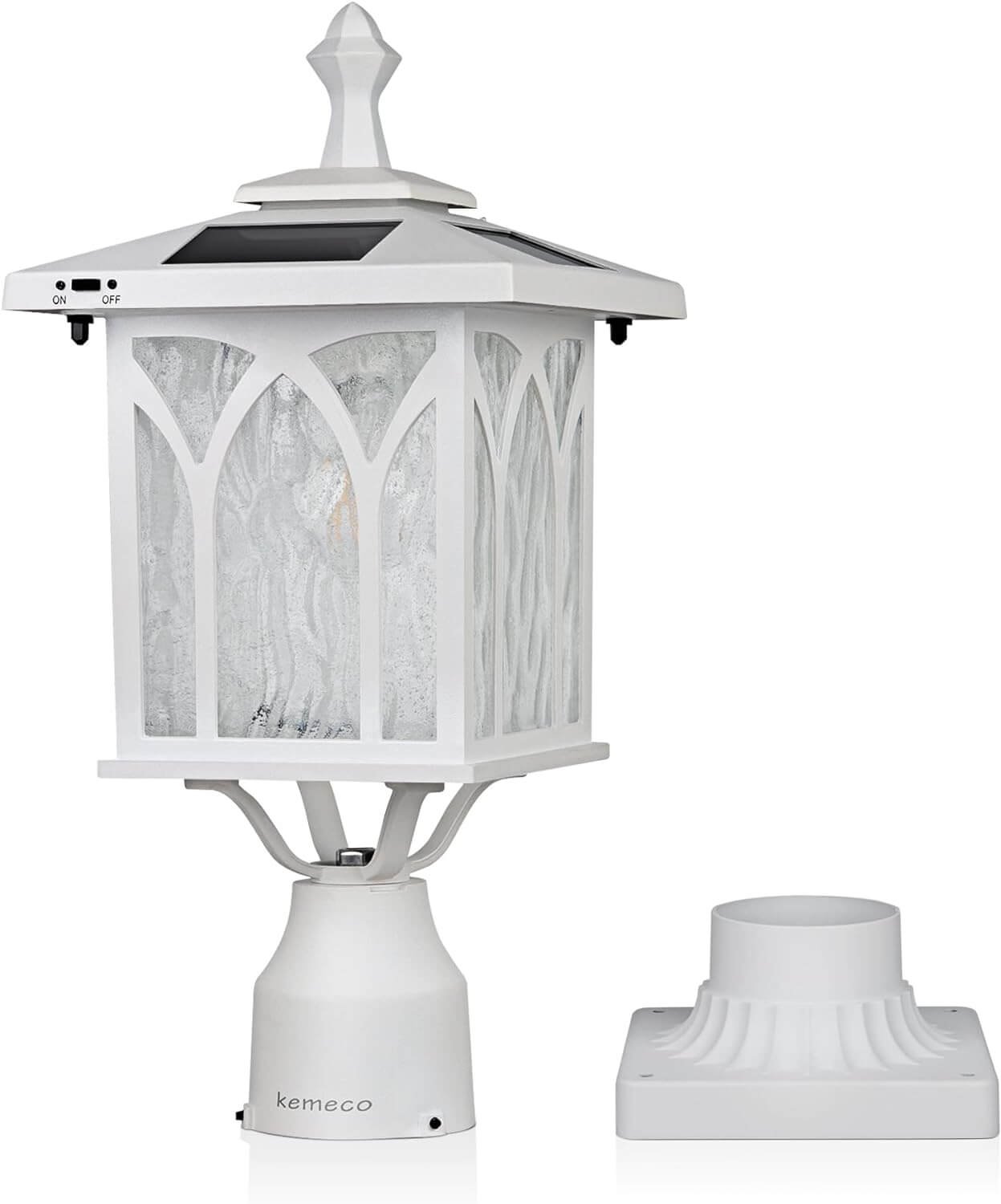 kemeco st4328q w solar post light outdoor cast aluminum white fixture review